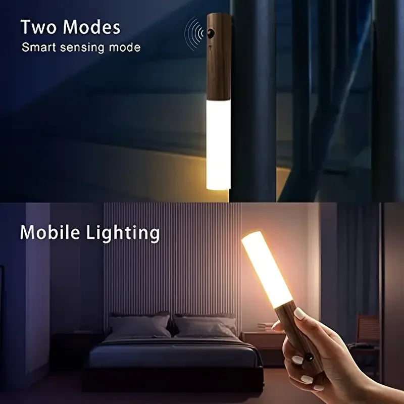Illuminate Your Space with the Motion Sensing Magnetic LED Night Light - Perfect for Staircases, Corridors, and Bedrooms
